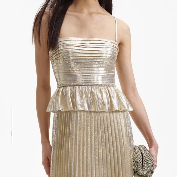 Self-Portrait Gold Metallic Dress - Picture 2 of 3